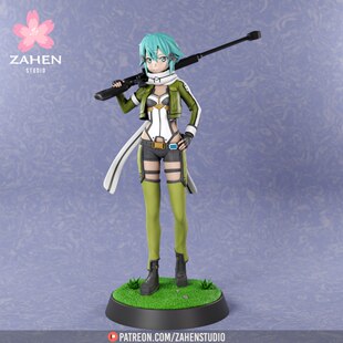 轻小说《刀剑神域》朝田诗乃(双体版) 已分件 3D模型stl数据文件