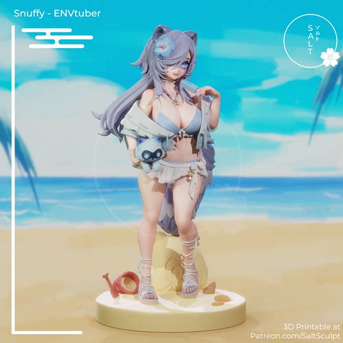 虚拟主播 Snuffy(含支撑) Saltsculpt版 已分件 3D模型Stl文件