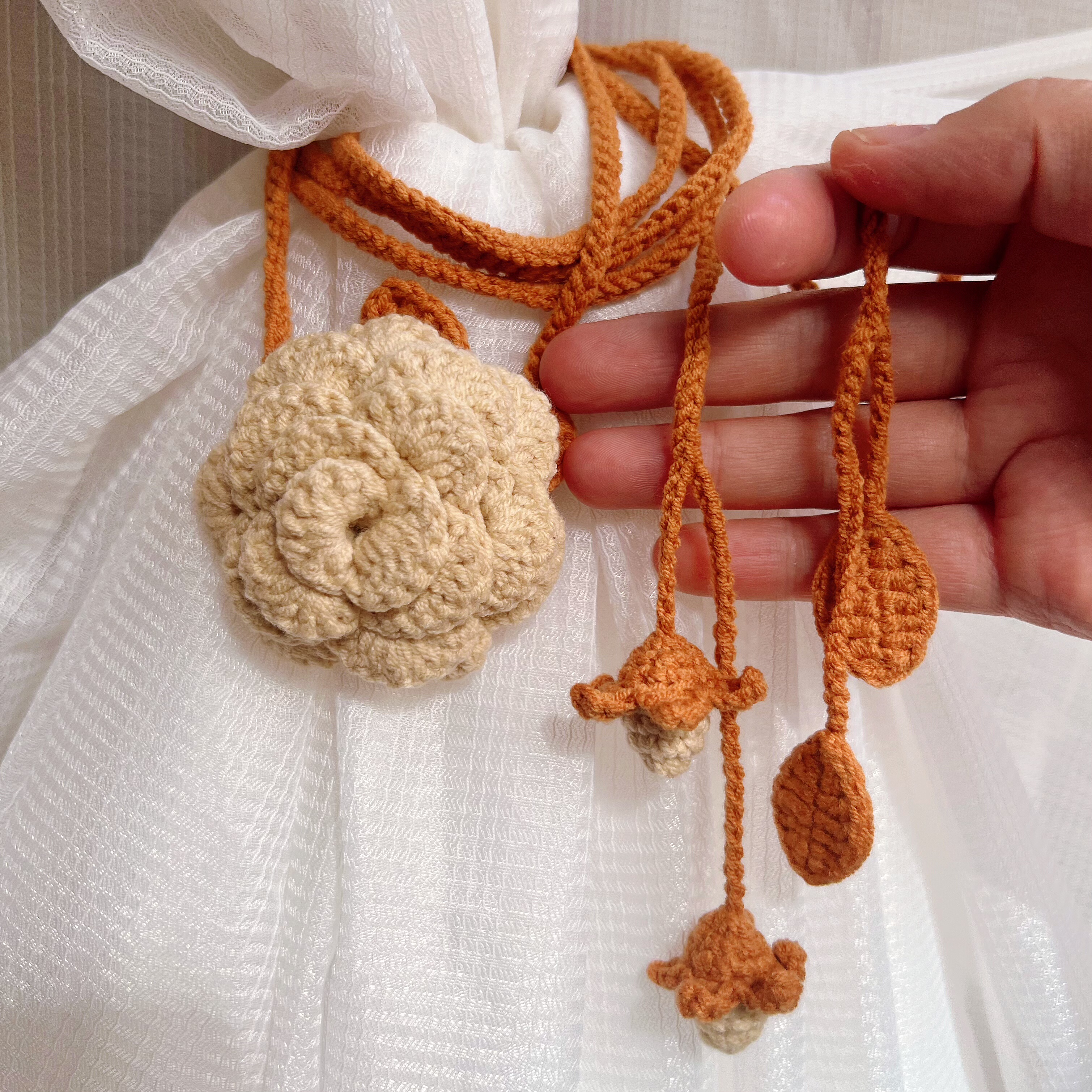 【成品】纯手工钩织玫瑰郁金香向日葵腰带车挂窗帘绑带手机挂绳,服饰配件/皮带/帽子/围巾,包挂件,淘宝优惠券,粉丝福利购,淘宝优惠卷