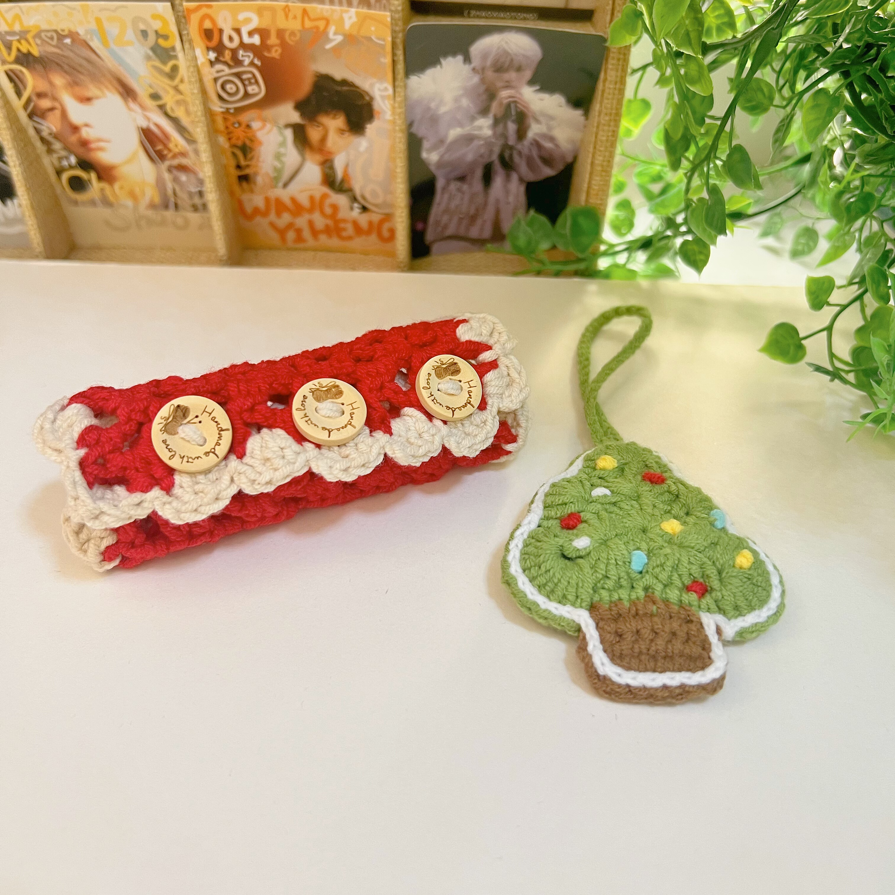 【成品】毛线钩织行李箱扶手保护套方向盘为保护套圣诞节装饰品,服饰配件/皮带/帽子/围巾,DIY编织材料包,淘宝优惠券,粉丝福利购,淘宝优惠卷