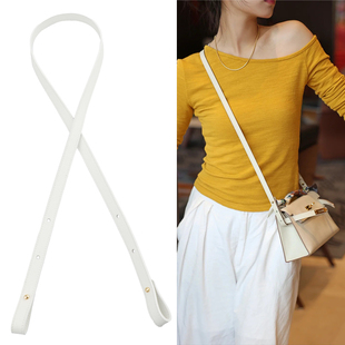 mini kelly一代真皮包带子swift黑色斜跨肩带改造凯丽EPSOM皮包带