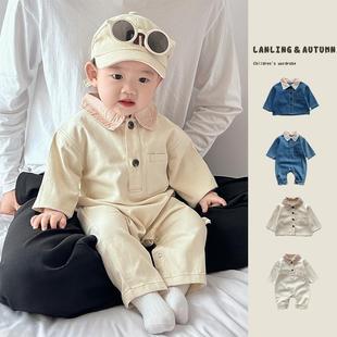 品牌折扣宝宝秋装 满月百天 男宝潮服婴儿秋季 连体衣超萌洋气POLO衫