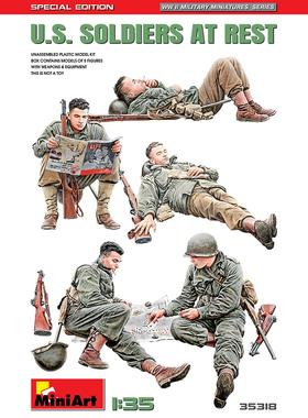 津卫模谷 Miniart 35318 1/35 美国士兵 休息状态 拼装兵人模型