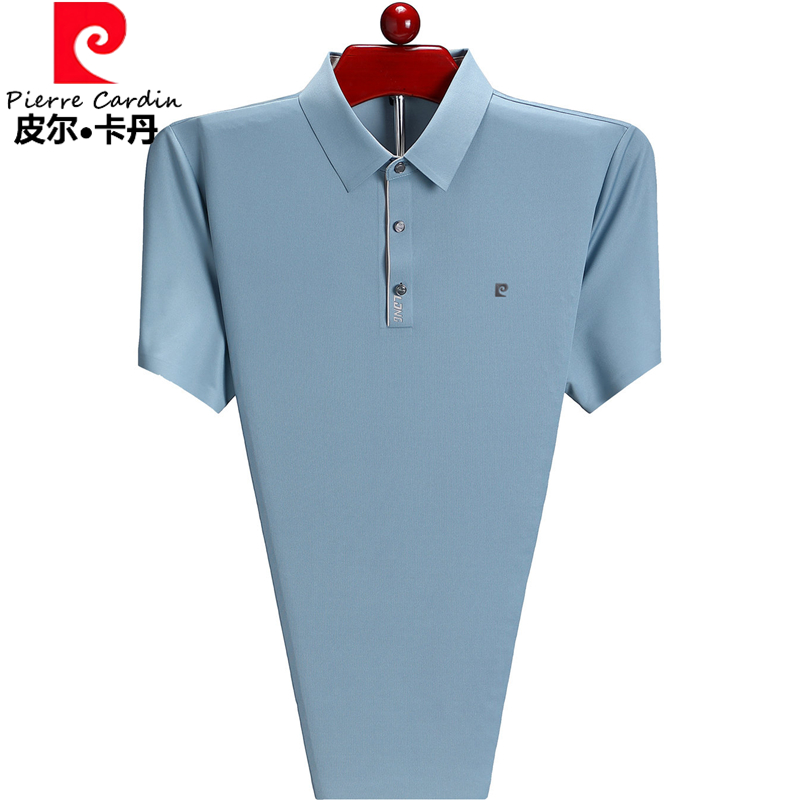 皮尔卡丹纯棉t恤短袖男款polo衫2025新款夏季中老年爸爸冰丝上衣