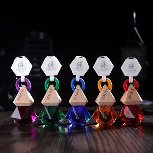 车载香薰香水吊瓶挂件自加装精油挥发空瓶玻璃散香木盖伸缩扣空瓶