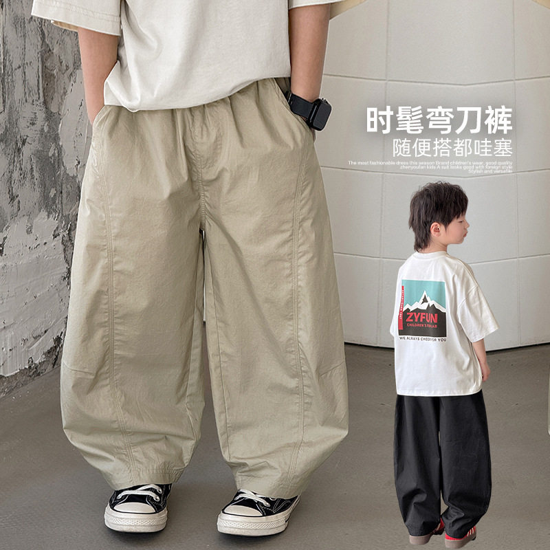 童装男童韩版裤子2026秋季新款儿童纯棉休闲裤中大童男孩帅气长裤