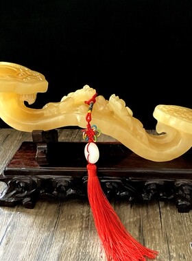 如意开业乔迁送礼玄关客厅米黄玉