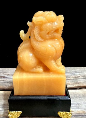 天然玉石乾隆招财纯手工貔貅印章
