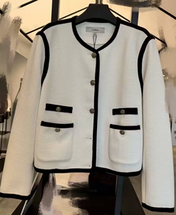 恩派雅正品国内代购白色外套小香风撞色休闲服XNJPA1116AW