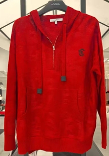 休闲连帽毛衣XNJPW9530AR 红色羊毛衫 恩派雅正品 国内代购