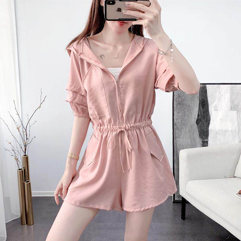 连体裤女夏季2025年新款宽松显瘦小个子阔腿时尚套装工装连衣短裤