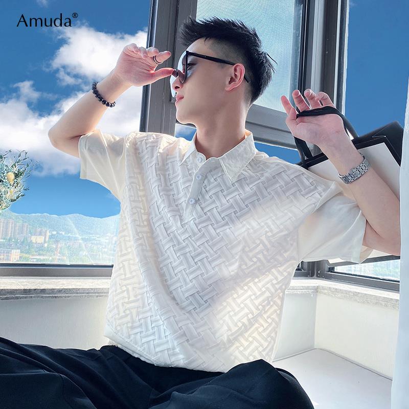 潮牌冰丝短袖polo衫t恤男士夏季2023新款潮流休闲半袖体恤衫男款