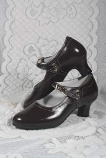 手工鞋1920s风格玛丽珍鞋深咖啡色酒杯跟年代感旗袍鞋子头层牛皮