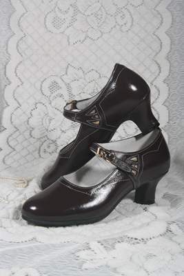 手工鞋1920s风格玛丽珍鞋深咖啡色酒杯跟年代感旗袍鞋子头层牛皮