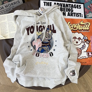 疯狂安利！yongwill小羊纸袋家宽松显瘦连帽毛圈棉卫衣女秋冬长袖