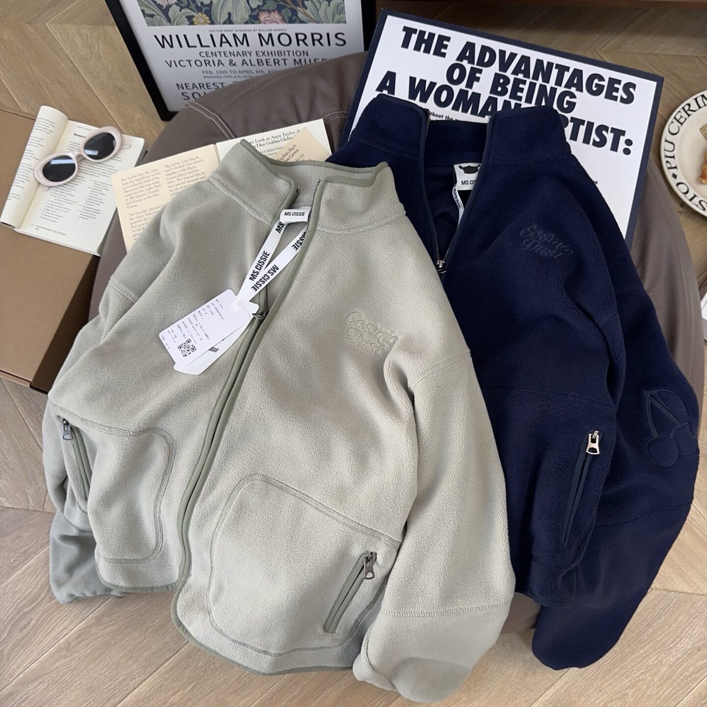 纸袋家开衫拉链外套摇粒绒长袖