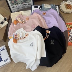 T恤女夏 yongwill小羊纸袋家200g纯棉短袖 每一个颜色都想all