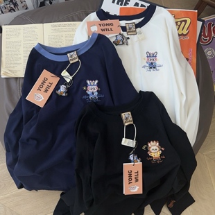 T恤女潮 打底yongwill小羊纸袋家250g双纱纯棉长袖 一直穿 百搭