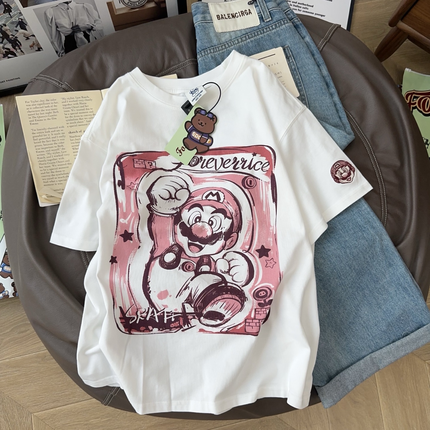 Foeverrich纸袋家卡通印花短袖