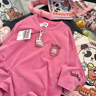 T恤 长袖 大爱 早秋升级水洗面料pandawarks熊猫纸袋家纯棉中长款