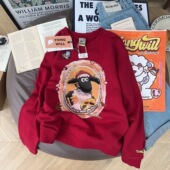 描绘美好未来 Yongwill小羊家380g纯棉双股毛圈棉无感印花卫衣女