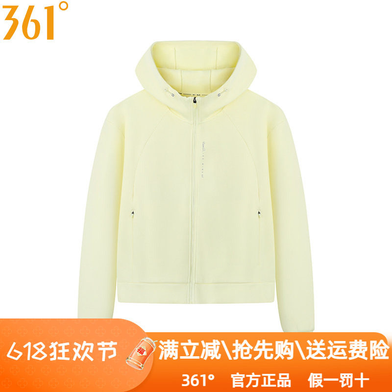 361度女装连帽开襟卫衣2025秋季