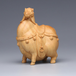 墨西哥黄杨木雕唐马工艺品摆件客厅马到成功酒柜玄关装饰开业礼品