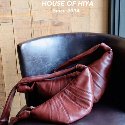 HOUSEOFHIYA羊皮可颂包斜挎