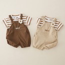 套装 两件套一岁宝宝衣服短袖 夏季 婴儿背带裤 超洋气连体外出服夏装
