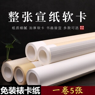 卡纸三尺四尺六尺整张对开精裱软卡白色仿古空白镜片免装裱书法纸