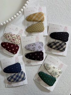 韩系简约黑白波点布艺发夹发卡BB夹头饰侧边夹碎发夹刘海儿童饰品