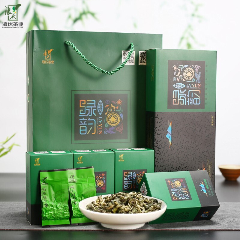 浪伏广西茶凌云白毫绿韵绿茶茶叶精品礼盒装螺型160g产地直发