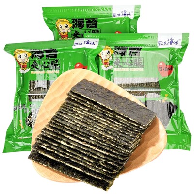 云港海味芝麻夹心海苔切片125g袋装海苔夹心脆海苔零食