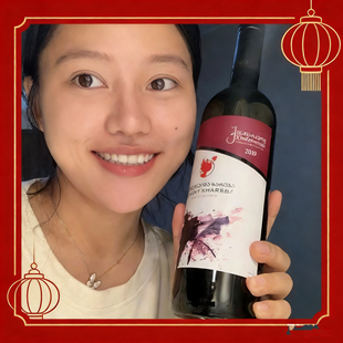 「张猫猫环球铺」格鲁吉亚红酒葡萄酒原瓶原装进口金滋半甜水墨画