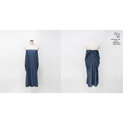 WEIQIN牛仔丹宁不规则手工长裙