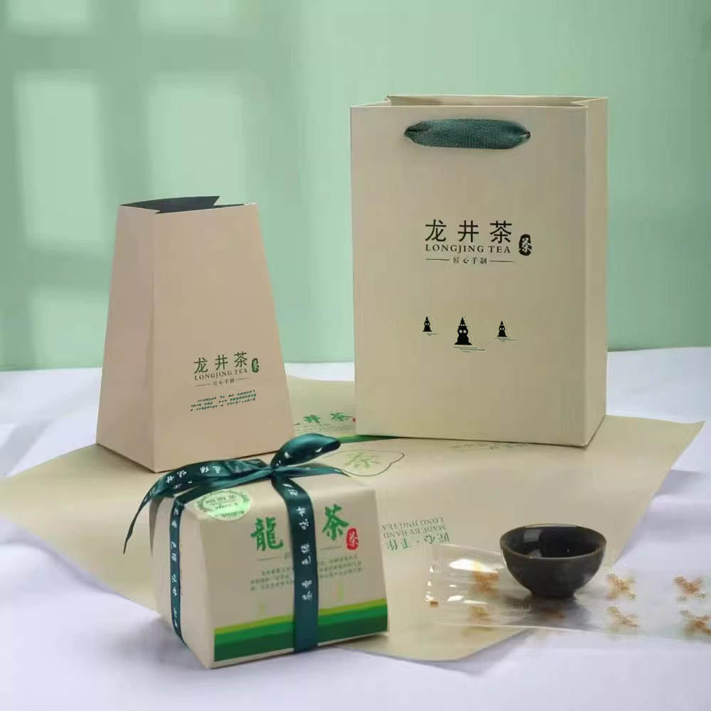 碧螺春包装日照绿茶土包装牛皮纸明前龙井方包黄金芽茶叶礼盒纸袋