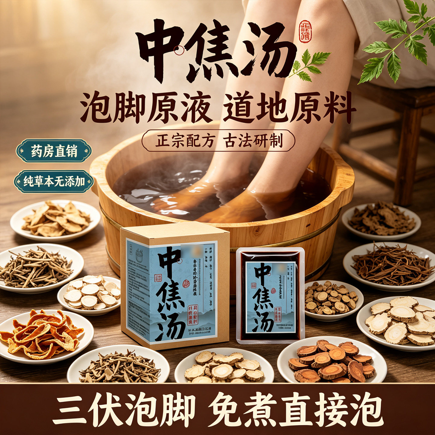 三伏天中焦汤泡脚包解郁汤陈皮柴胡白芷湿气三脾胃祛热驱寒足浴液