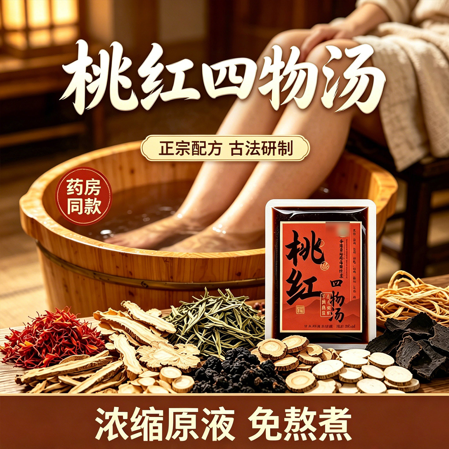 桃红四物汤泡脚包手脚冷结块调理免煮速溶罗大伦推荐解郁汤三伏天