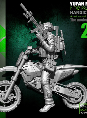【海光】YuFan Model与帆75mm摩托车美军2 树脂兵人 YFWW-1871