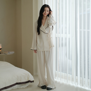 PASTTEN法式慵懒睡衣B008纯欲居家服可外穿宽松长裤秋冬款