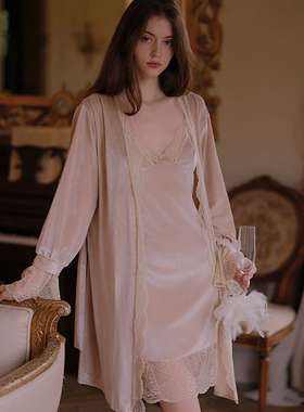 管阿姨十点半巴士A080丝绒性感睡衣女款纯欲风吊带睡裙趣味内衣