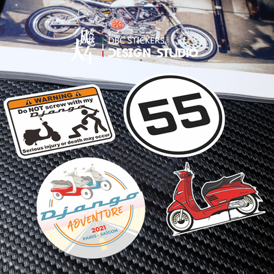 姜戈150踏板摩托车改装贴纸车贴Django个性装饰车身防水反光贴花
