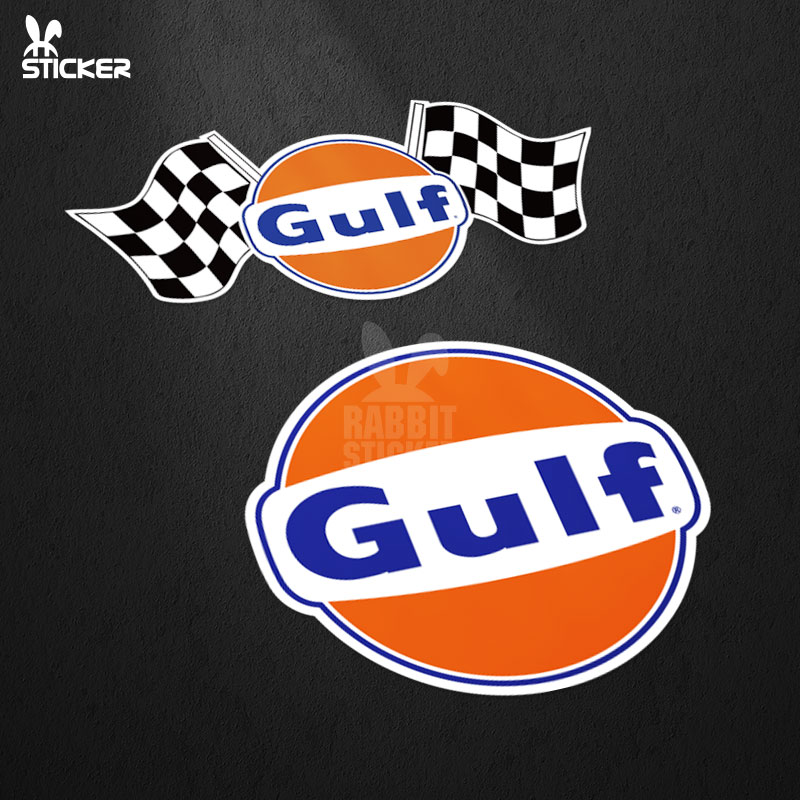 海湾石油 GULF车贴 motogp汽车加油站赞助商车身个性反光拉花贴纸