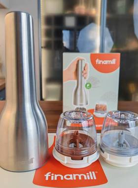 美国finamill电动研磨器黑胡椒海盐调料研磨器厨房不锈钢充电款