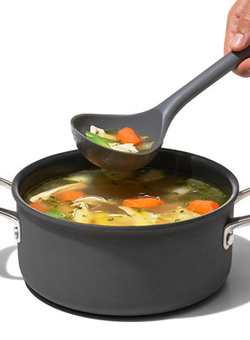 美国OXO耐高温硅胶勺不粘锅专用汤勺家用食品级火锅防烫大号勺子