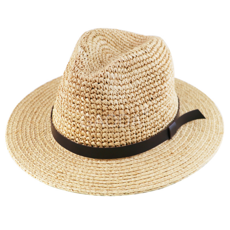大头围拉菲草爵士礼帽男女草帽子