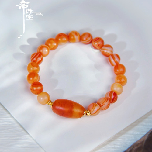 「缠丝玛瑙手串」一眼一世界一珠一浮生精选颗颗带眼的缠丝玛瑙