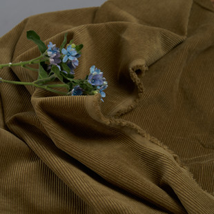 【卡其】秋冬加厚高密砂洗全棉灯芯绒衬衫裤子风衣外套服装面料