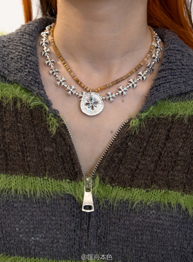 匡舟童军花十字架项链