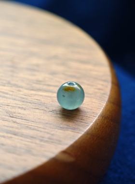 a货天然翡翠散珠特色冰蓝洒金玉珠子圆珠配珠手链项链diy配件串珠